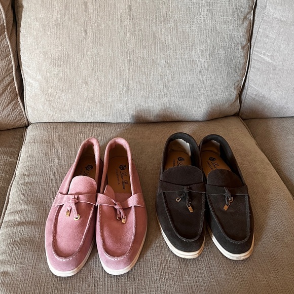 Shoes - Bundle Pink and brown Suede Loafers